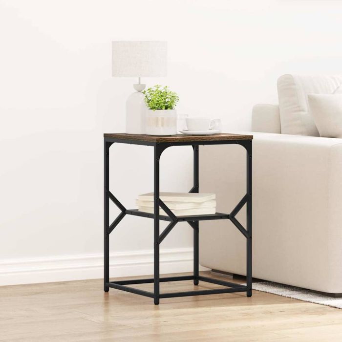 Side Table Smoked Oak 41x40x60 cm Engineered Wood