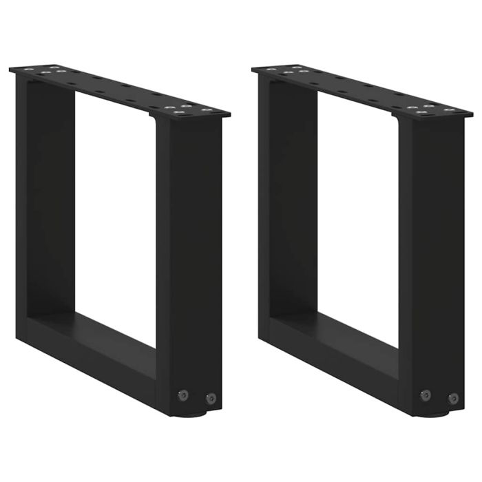 Coffee Table Legs U-Shaped 2 pcs Black 40x(30-31) cm Steel