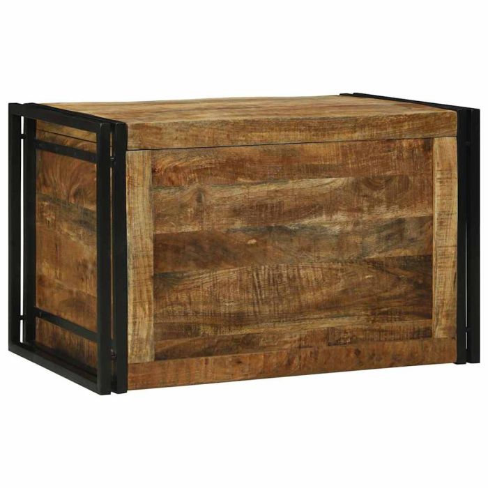 Storage Box - 80 x 50 x 50 cm, Solid Rough Wood Mango