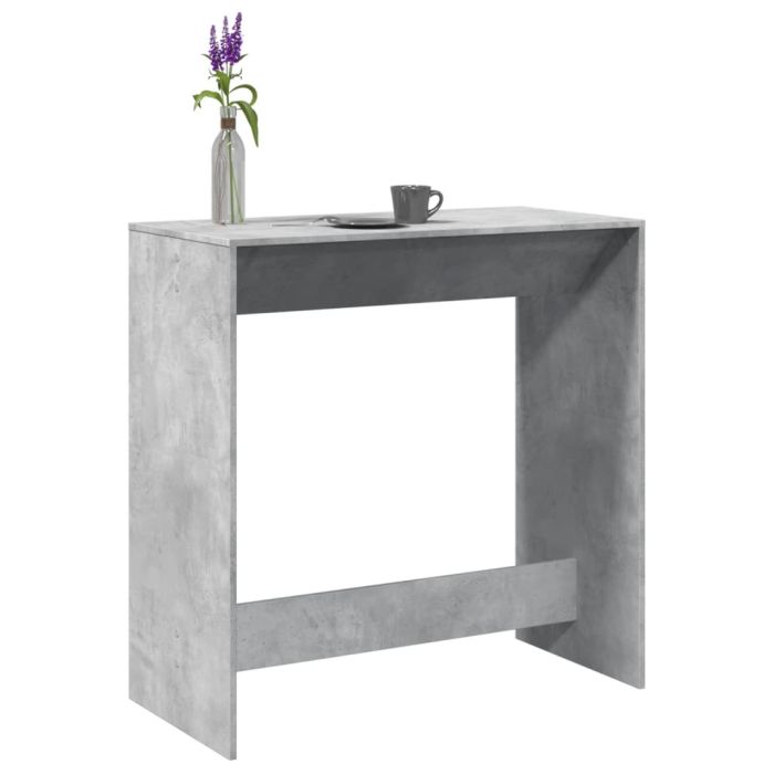 Bar Table Concrete Grey 102x50x103.5 cm Engineered Wood - vid-854430