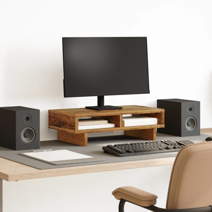 Monitor Stand Old Wood 50x27x15 cm Engineered Wood - vid-854749