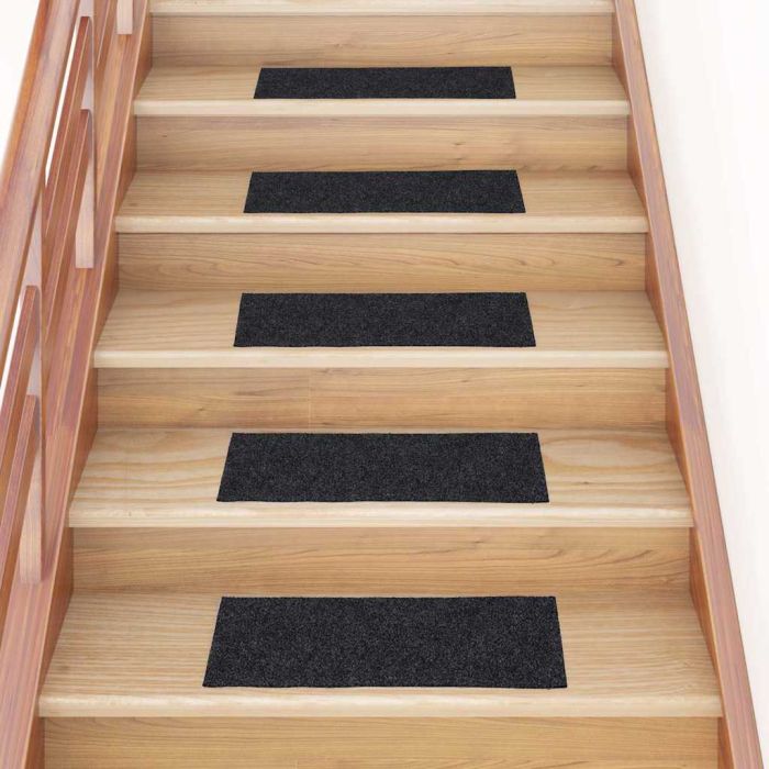 Stair Mats Self-adhesive 30 pcs Grey 60x25 cm Rectangular