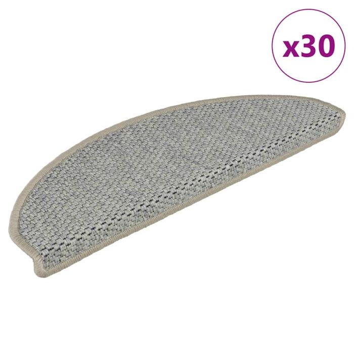 Stair Mats Self-adhesive Sisal-Look 30 pcs 65x21x4 cm Light Green