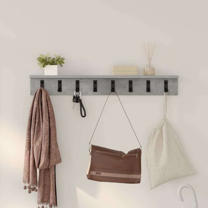 Wall-Mounted Coat Rack Concrete grey 80 x 10.5 x 10.5 cm