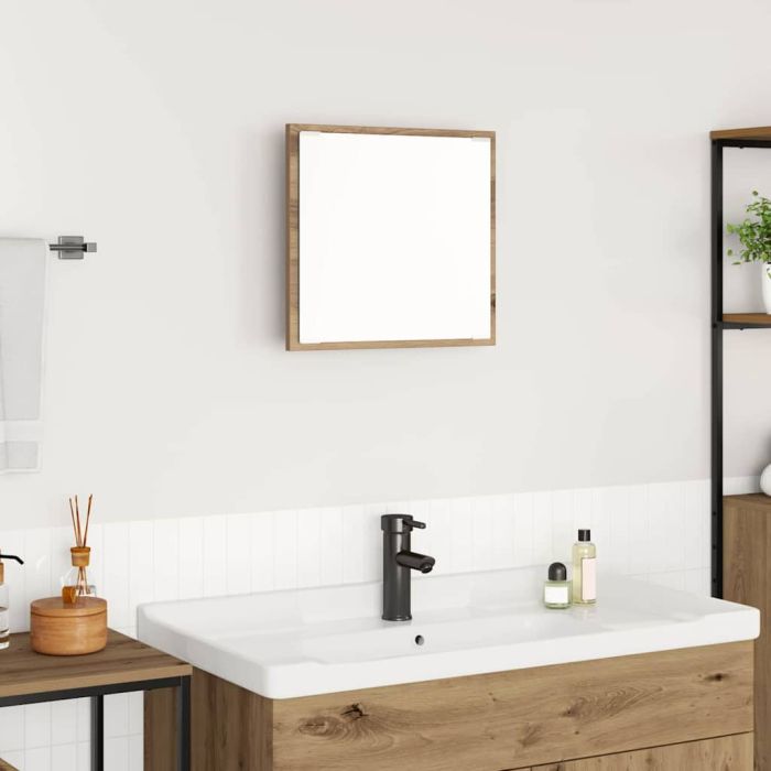LED Bathroom Mirror Artisan Oak 40x8.5x37 cm Engineered Wood