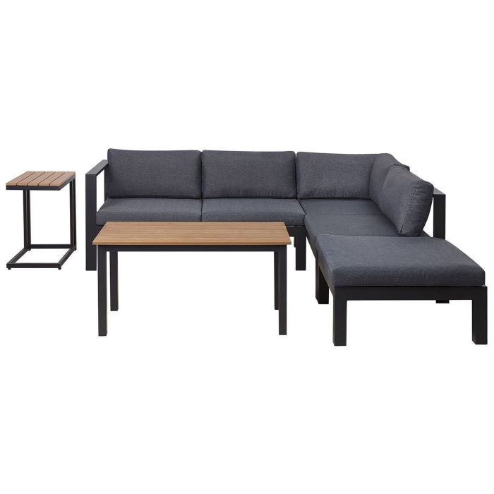 5 Seater Aluminium Garden Corner Sofa Set Grey MESSINA
