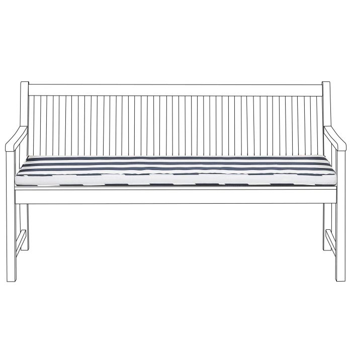 Bench Seat Pad Cushion 152 x 54 cm Blue and White VIVARA