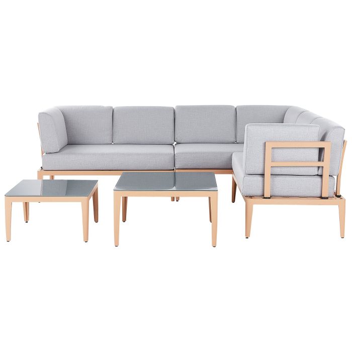 6 Seater Modular Garden Corner Sofa Set Grey RIMA III