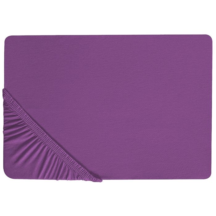 Cotton Fitted Sheet 90 x 200 cm Purple JANBU