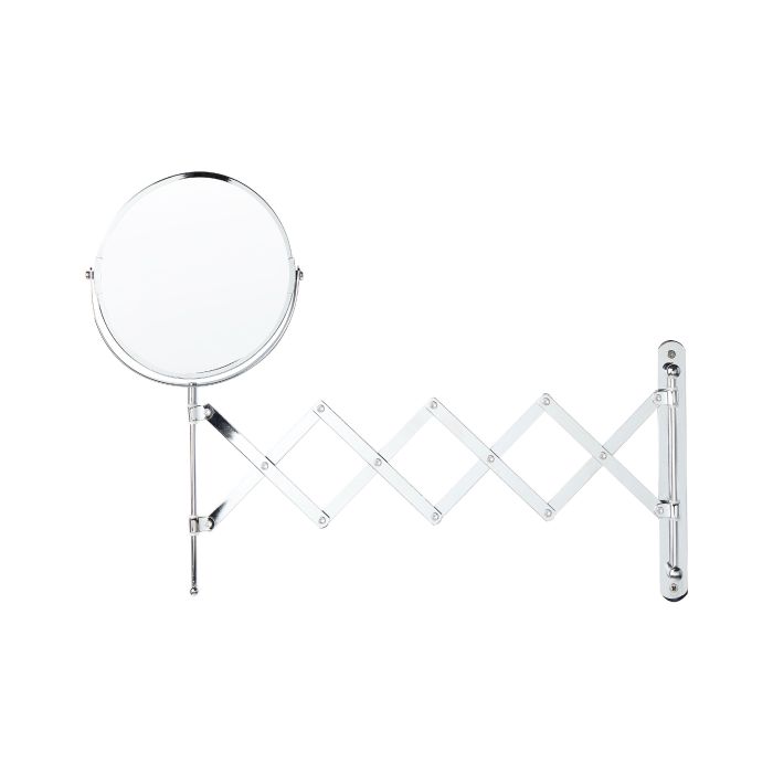 Extending Wall Makeup Mirror 19cm Silver