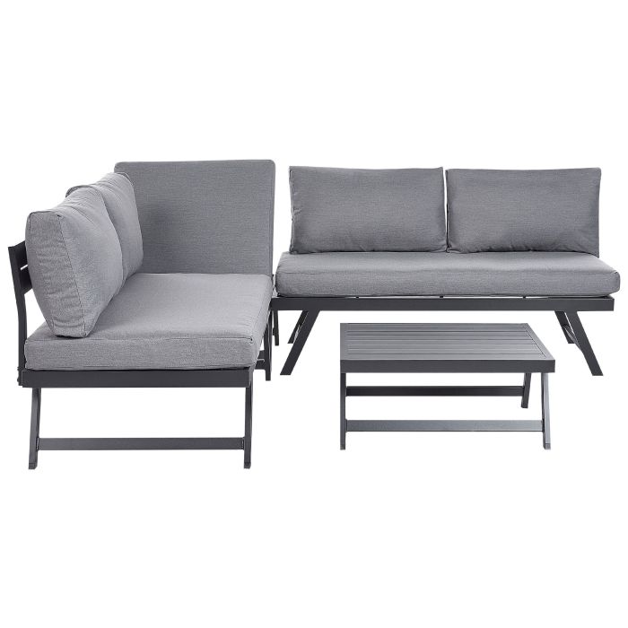 5 Seater Aluminium Garden Corner Sofa Set Grey COCCORINO
