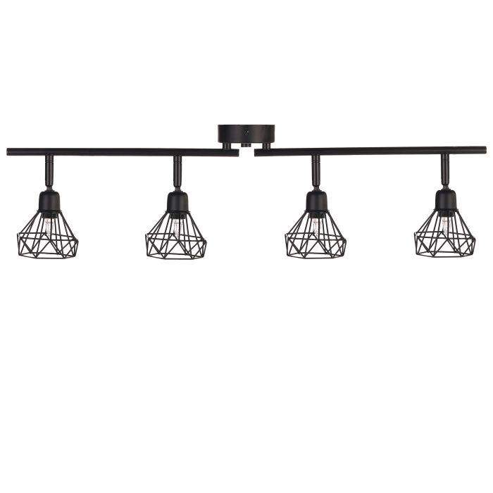 4 Light Spotlight Metal Bar Black ERMA
