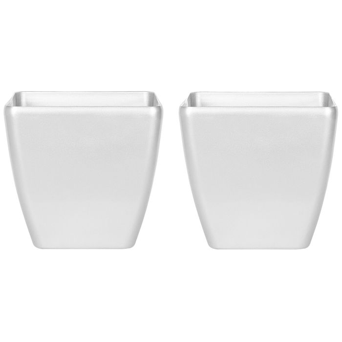 Set of 2 Plant Pots 42 x 42 x 41 cm Silver ASTRAS