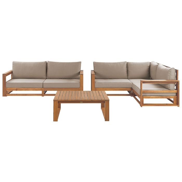 4 Seater Certified Acacia Wood Garden Sofa Set Light TIMOR II