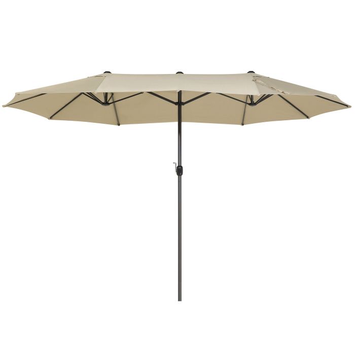 Double Canopy Garden Parasol 2.7 x 4.6 m Beige SIBILLA