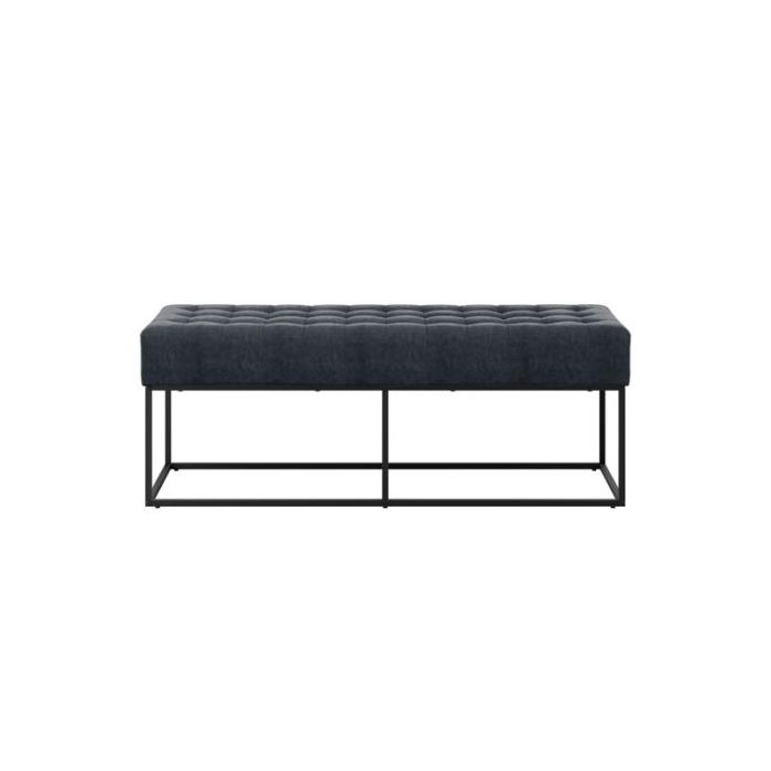 Hudson Bench with Black Legs - Steel Grey