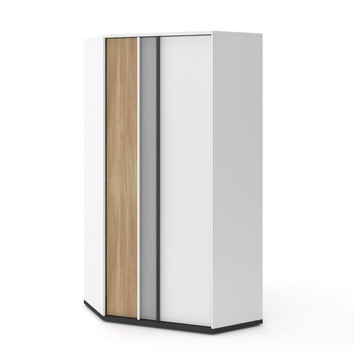 Corner Wardrobe - IPSWICH 2 Door Kids Wardrobe White Matt 95cm