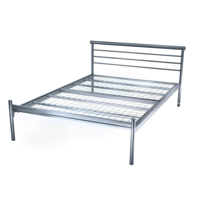 Contract Mesh Silver Metal Bed Frame - 5ft Kingsize