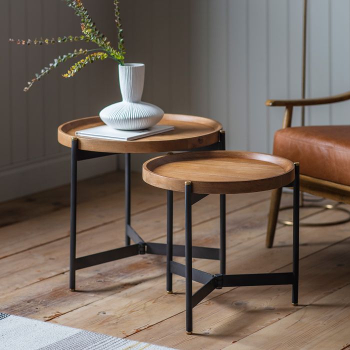 WHITFORD Nest Of 2 Side Table - Oak