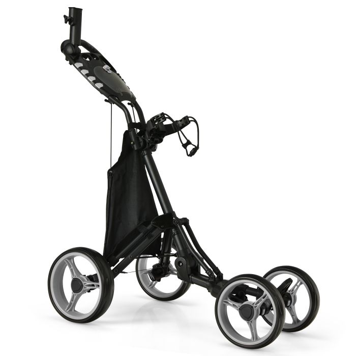 Golf - Golf Push Pull Cart with Waterproof Bag and Foot Brake-Grey