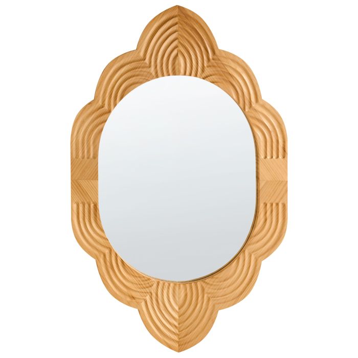 BENLEIGH Wall Mirror Pine Wood - Light Brown