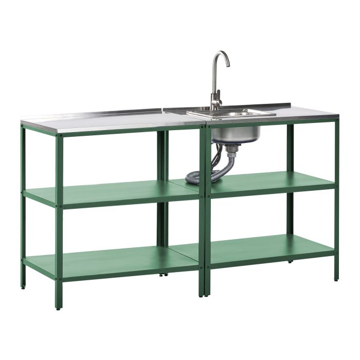 VLIAMA 2 Piece Outdoor Kitchen Set with Sink Green