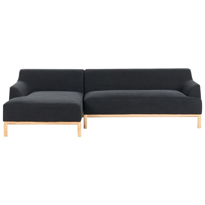 Right Hand Fabric Corner Sofa Black SOSJO