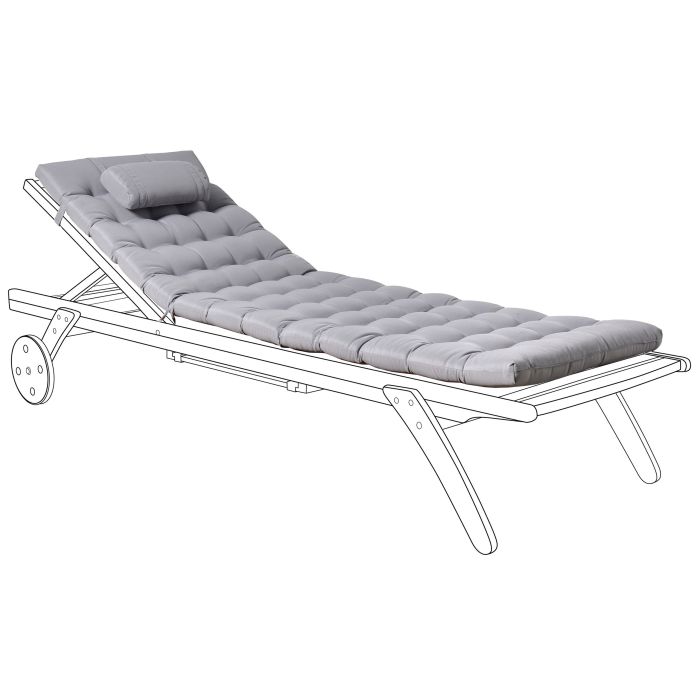 JOVYN Sun Lounger Pad Cushion - Light Grey