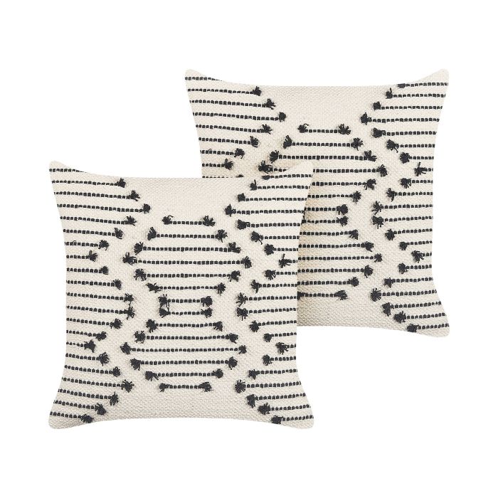 FRODEN Decorative Geometric Pattern Sofa Cushions Set of 2 - Beige