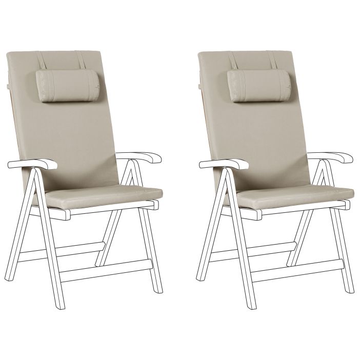 BREEZ Set of 2 Garden Back Seat Cushions - Taupe