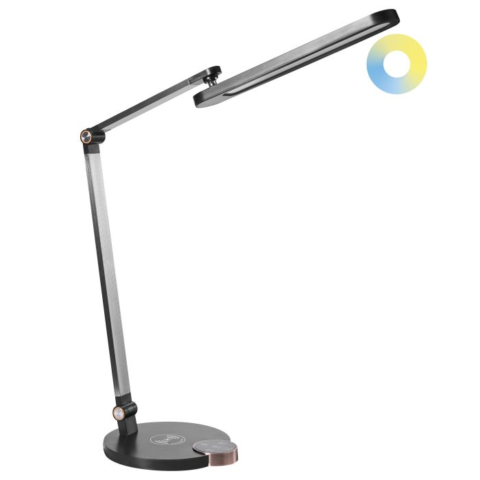 BURNHAM Desk Lamp with Wireless Charger - Black
