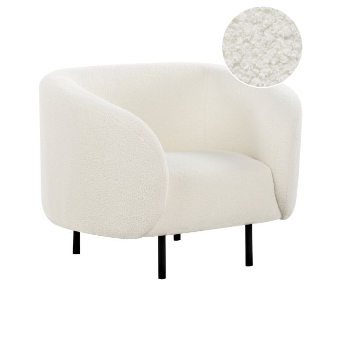 Armchair LOEN Boucle White