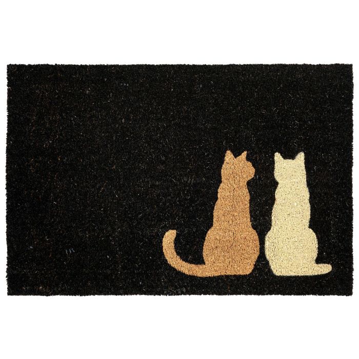 PEWDON Cat Coir Doormat - Black