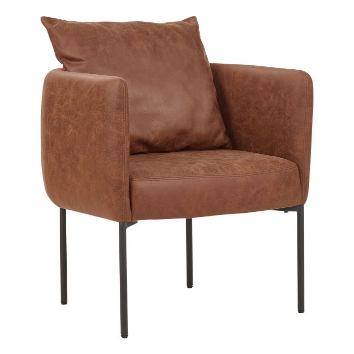 Armchair MALMOS Faux Leather Brown