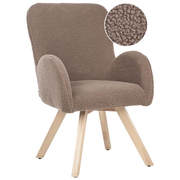 Armchair BJARN Boucle Brown