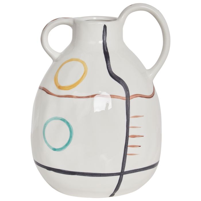 Flower Vase DORY Stoneware 28 cm White