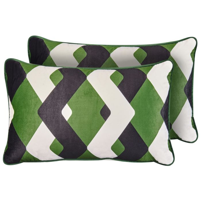 WSAY Set of 2 Outdoor Cushions Geometric Pattern 30 x 50 cm Multicolour
