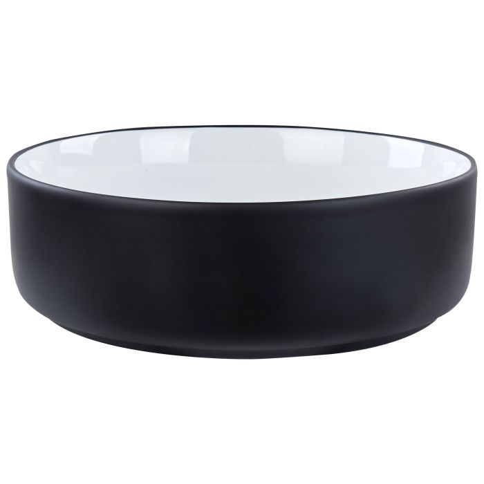 Ceramic Countertop Basin Diameter 360 mm White and Black CALIG