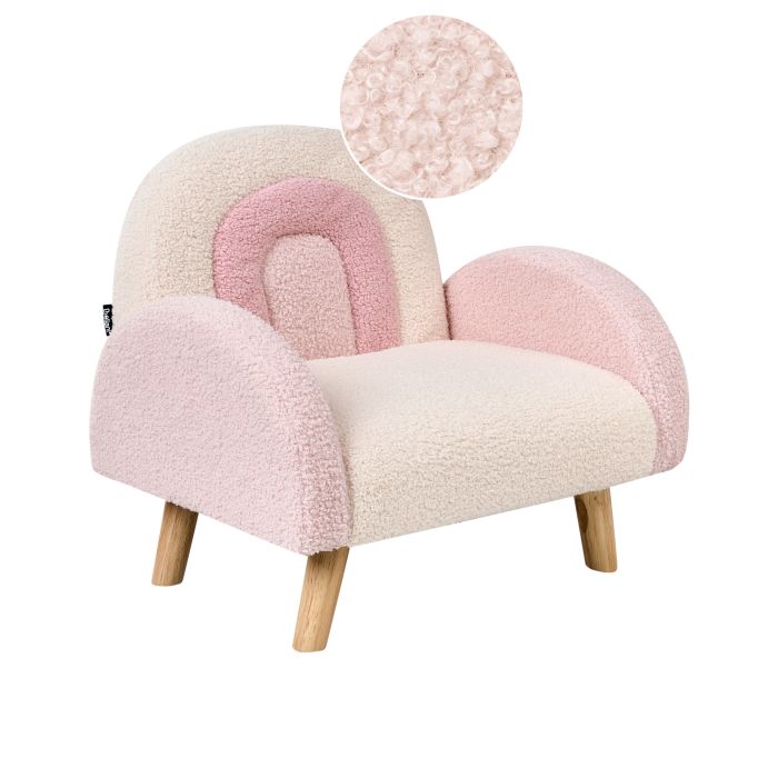 MOBO Kids Boucle Armchair Pink