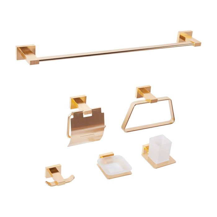 WINSDEN 6-Piece Bathroom Hardware Set - Gold