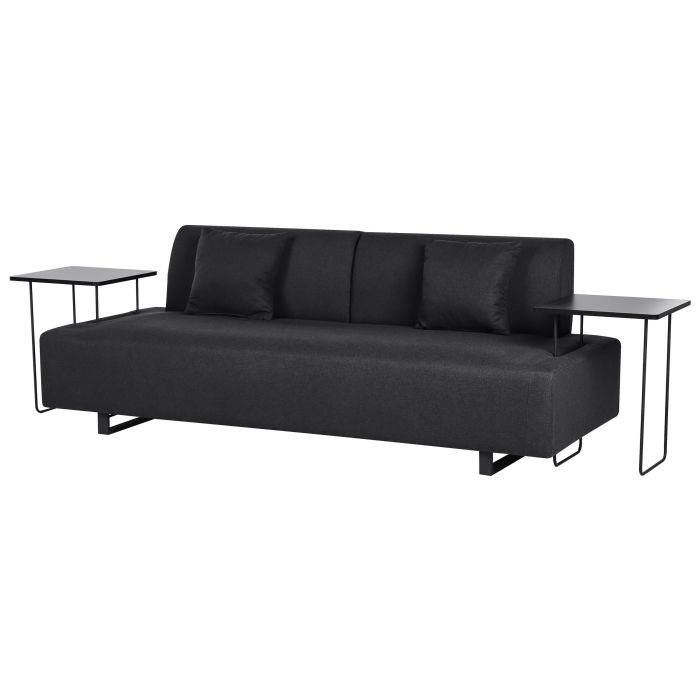 Sofa with Side Tables Black SOKNA