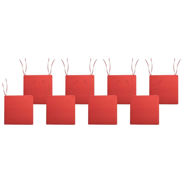 ARBOR Set of 8 Garden Chair Cushions - Red