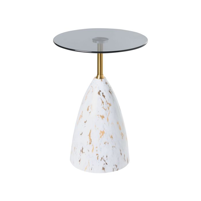 COTSMEREFORD Side Table Tempered Glass - White