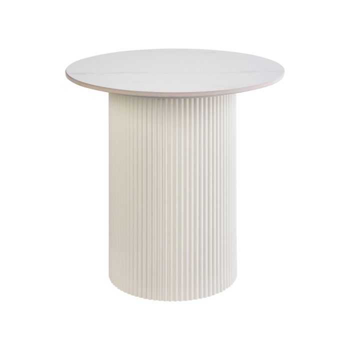 Ceramic Side Table Light Beige LEONA