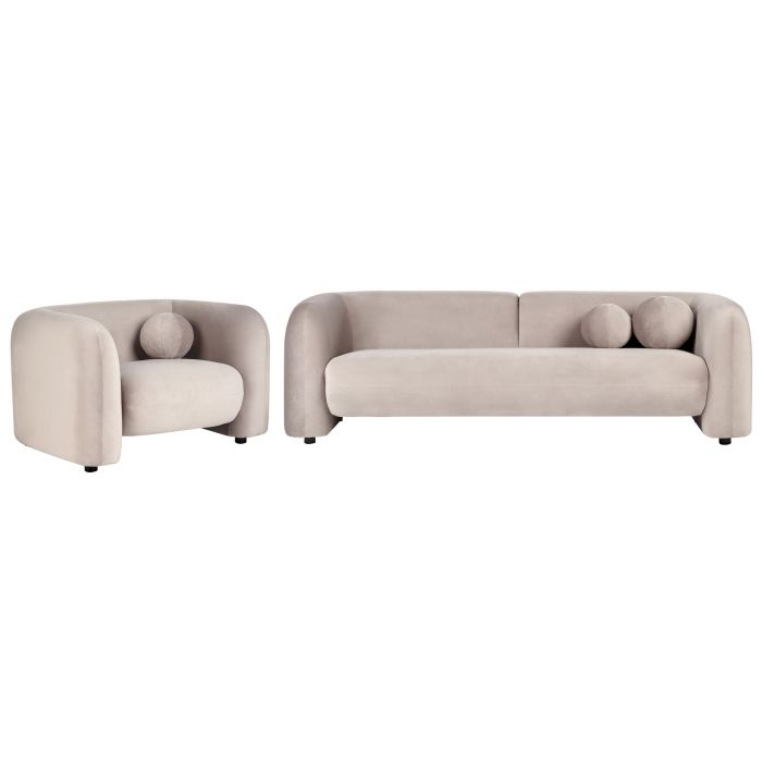 4 Seater Velvet Living Room Set Taupe LEIREN