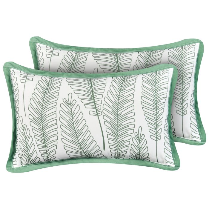 MWADOE Set of 2 Outdoor Cushions Plant Pattern 30 x 50 cm Green