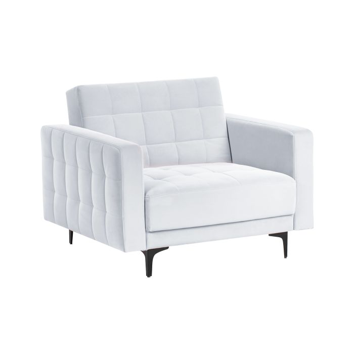 Armchair - ABERVON Velvet Light Grey