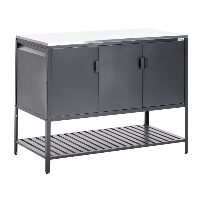 MAENAZ Outdoor Kitchen Cabinet Metal Black