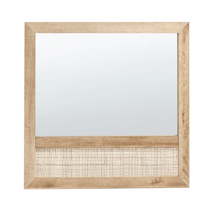 Wall Mirror ROSELL 60 cm 60 cm Engineered Wood Light Brown