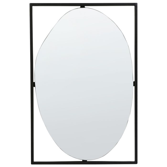 Wall Mirror NIBELLE 40 cm 60 cm Metal Black